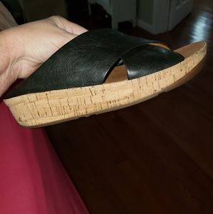 Fitflop Lulu Black Leather Criss Cross Sandals